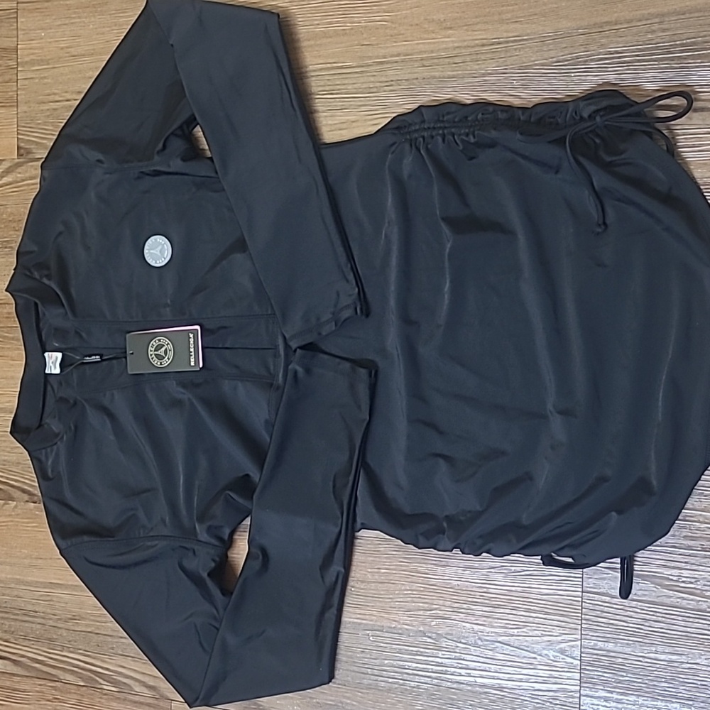 RELLECIGA  atletica‎ Black swimGarment with Logo Detail NEW